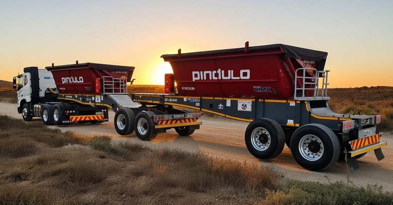 Pindulo VDM bulk transport fleet at sunset